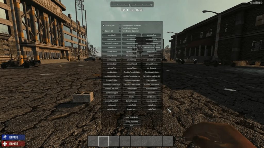 7 days to die console commands spawn in items