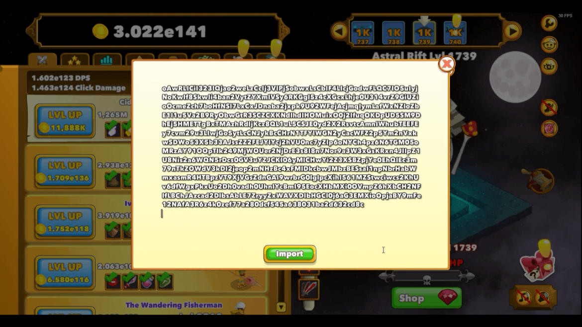 clicker heroes import codes
