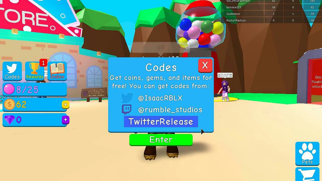Bubble Gum Simulator Codes For Pets And More 2020 Gaming Pirate