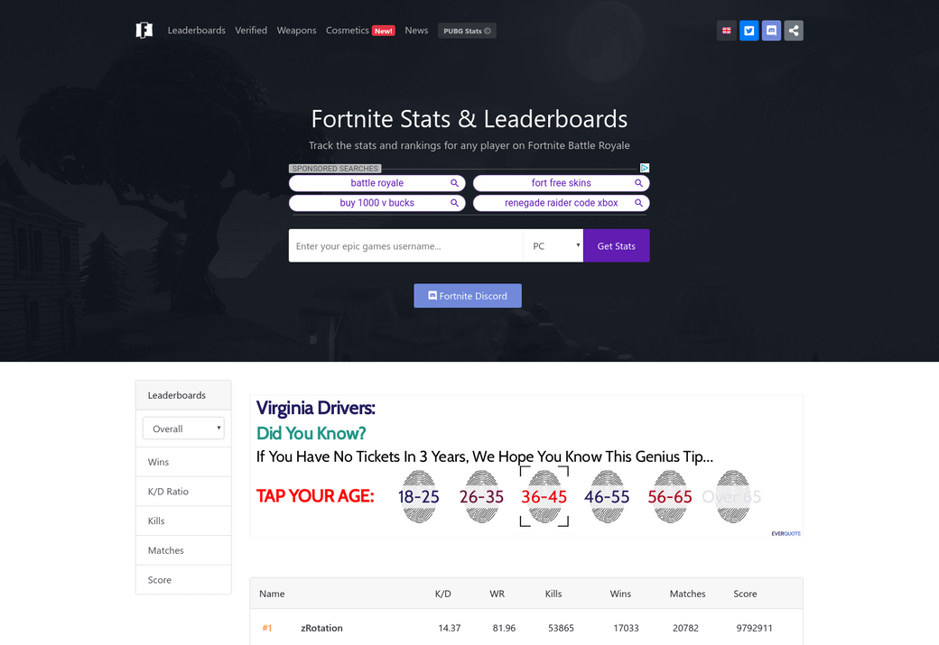 fortnite kd tracker