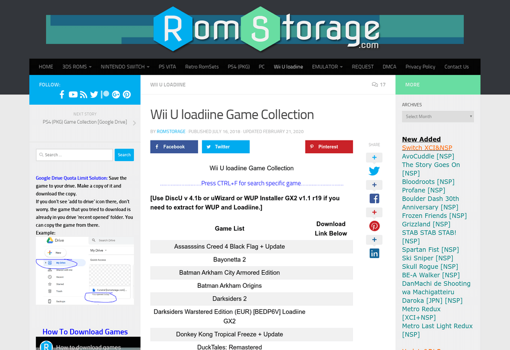 update loadline wii u games