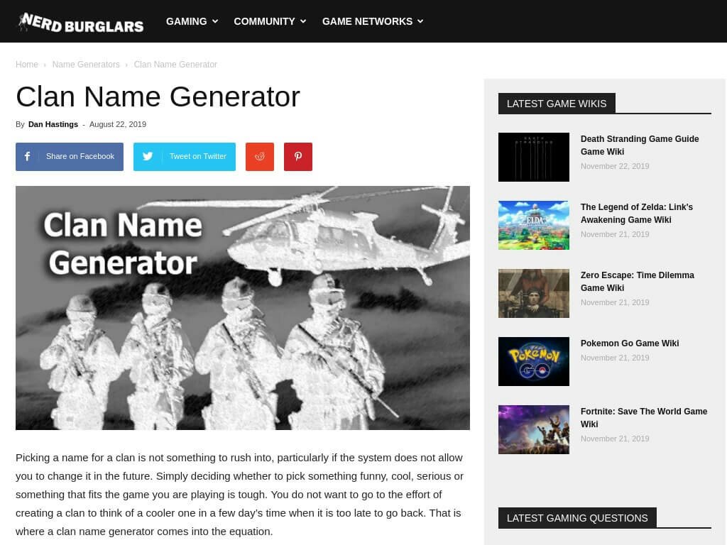 Cool Fortnite Clan Names Generator