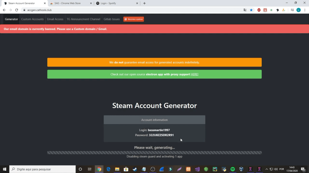 steam account generator limited