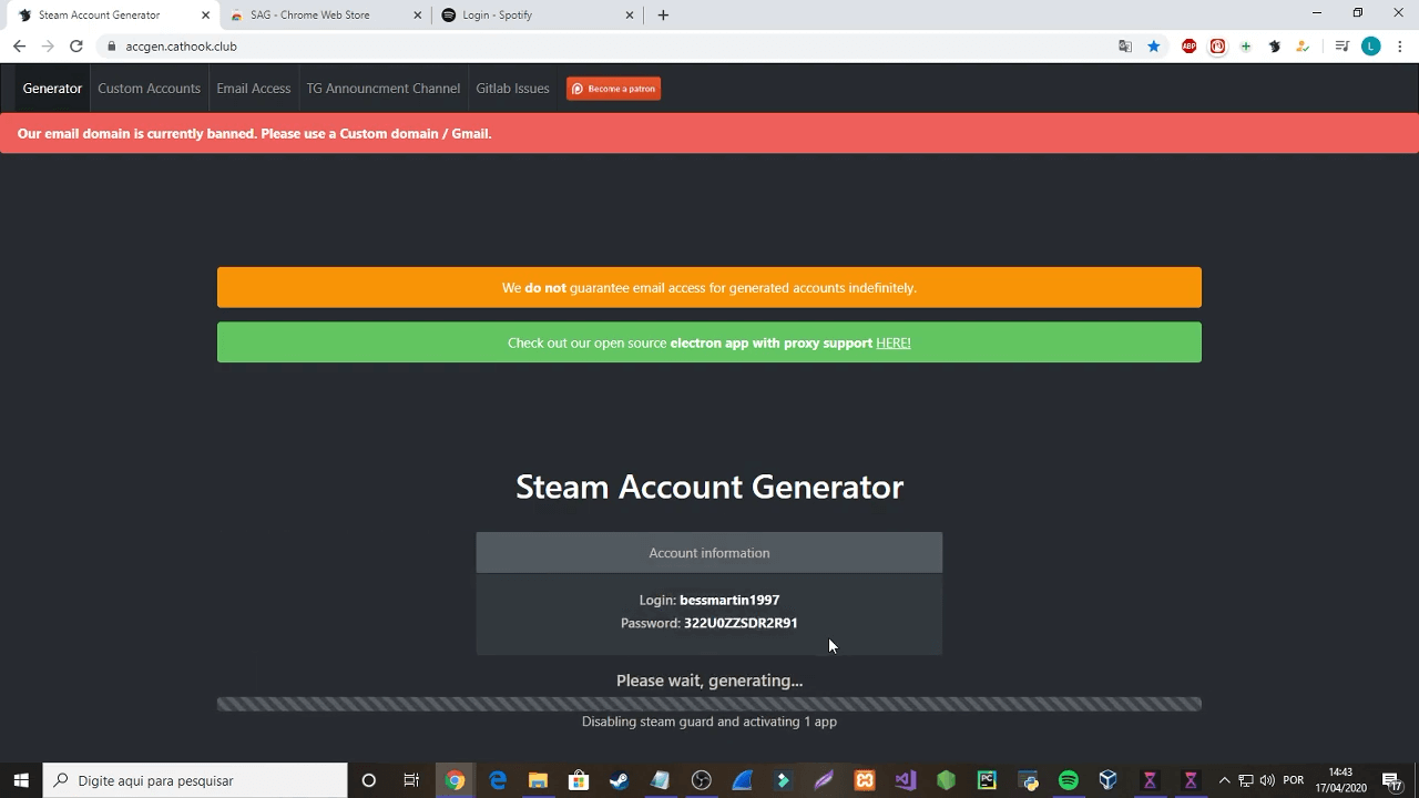 mass steam account generator