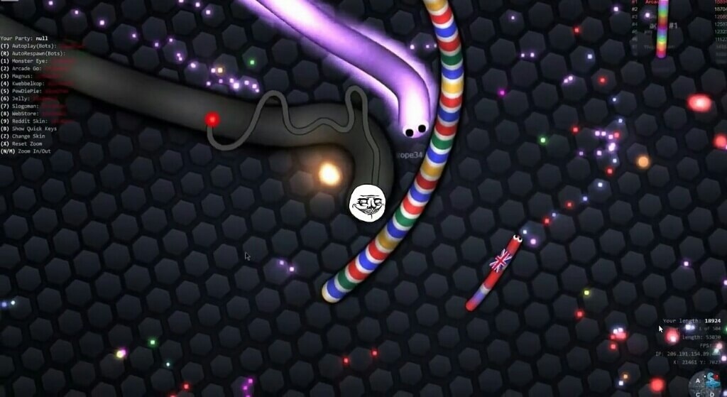 slither.io hack inspect element / X