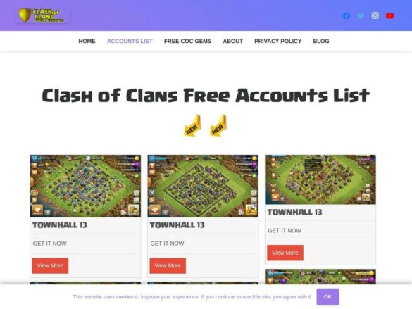 clash of clans free account discord