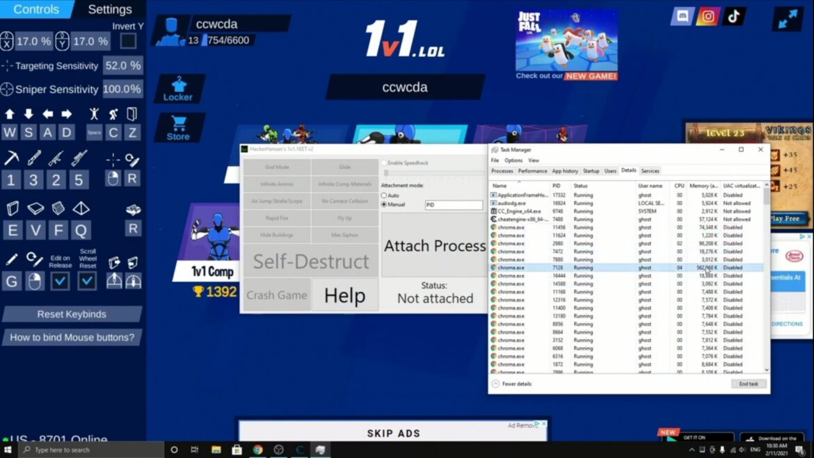 1v1.LOL Hacks Aimbot, God Mode and More (2024) Gaming Pirate