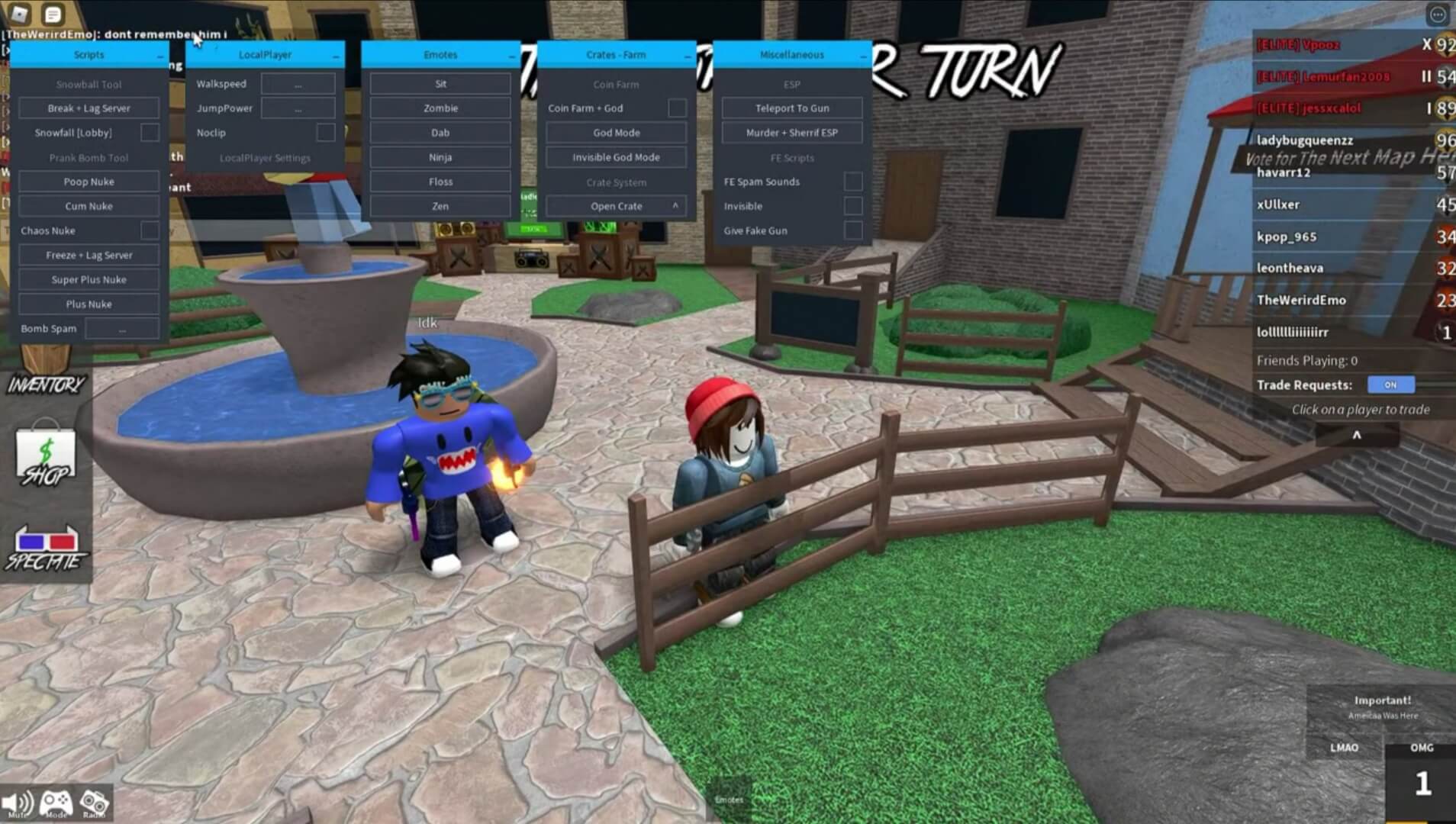 Roblox Script - Murder Mystery 2, Vynixu's GUI